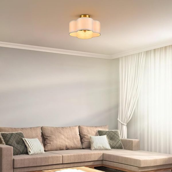 13'' Drum Modern Semi Flush Mount Light for Bedroom 5