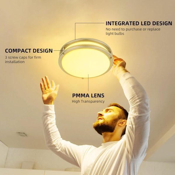 Adjustable Brushed Nickel LED Ceiling Light Fixture details