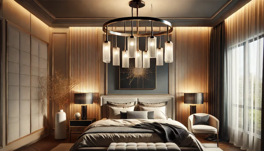 Bedroom With Modern Chandelier Ideas - 03