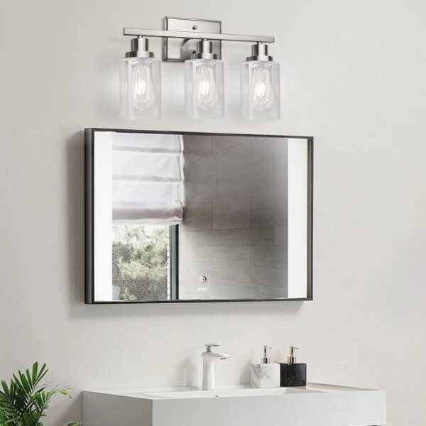 Clear Glass Shade Modern Wall Lighting Fixture bath room