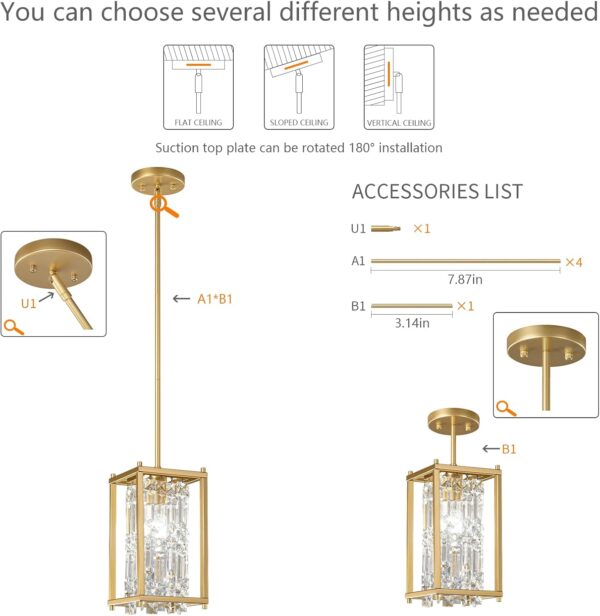 Crystal Ceiling Light with Stylish Design Elegance detail