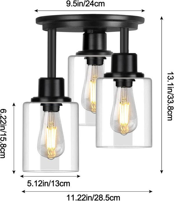 Elegant Clear Glass Light Fixtures dimensions