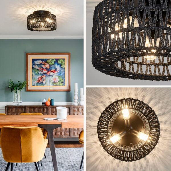 Elegant Rattan Ceiling Light Modern Boho Design - Image 8