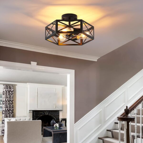 Industrial Ceiling Fixture with Rustic Modern Charm stairways