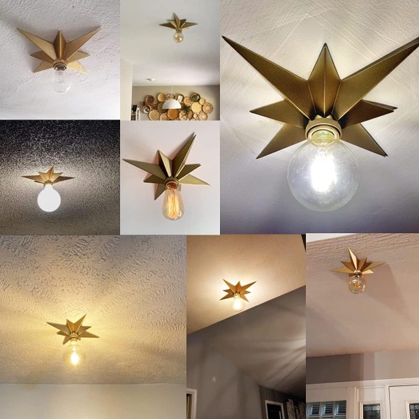 Modern Brass Star Ceiling Light Fixture ceiling mount