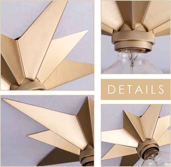 Modern Brass Star Ceiling Light Fixture details