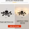 Modern Sputnik Light Fixture with E26 Bulb Base dimension