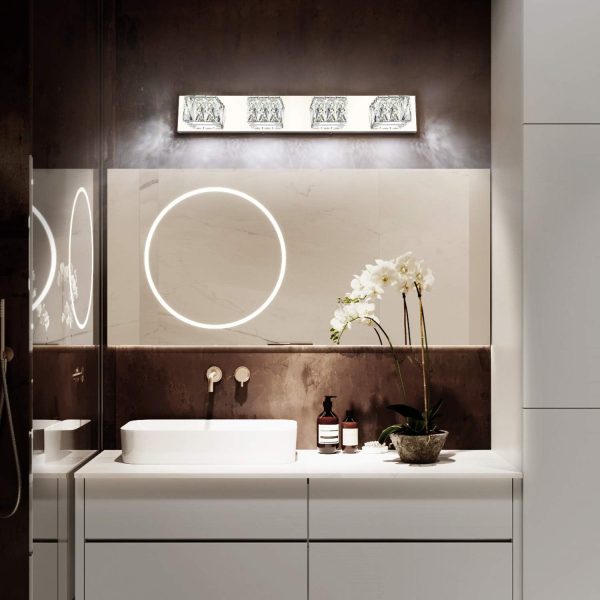 Sleek Dimmable Modern Lighting Fixture with Elegance bath room area